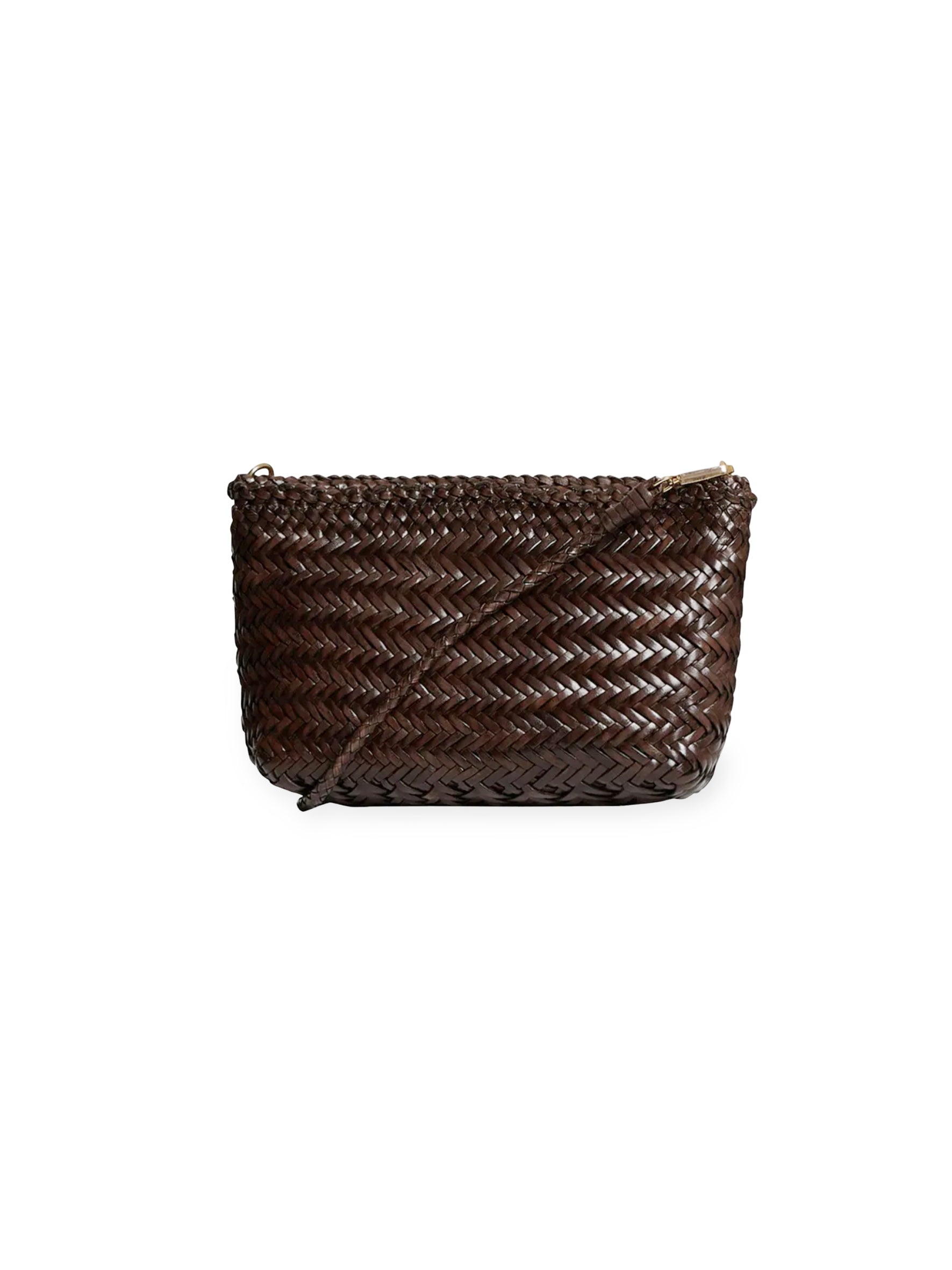 Oxbloodfarbene, geflochtene Clutch